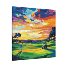 Load image into Gallery viewer, Vibrant Golf Sunset Canvas Art
