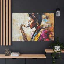 Load image into Gallery viewer, Saxophone Art Canvas, Elegant Wall Decor for Jazz Lovers, Music-Themed Home Decoration, Perfect Gift for Musicians, Unique Art Piece, [...]
