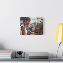 Load image into Gallery viewer, Canvas Wall Art, Piano Woman Artwork, Living Room Decor, Music Lover Gift, Black Artist Print, Home Office Decoration
