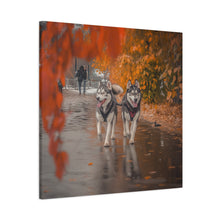 Load image into Gallery viewer, Husky Wall Art Canvas - Autumn Vibes Home Decor

