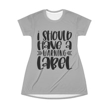 Load image into Gallery viewer, T-Shirt Dress (AOP) - Warning
