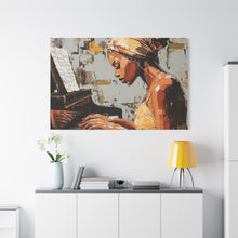 Load image into Gallery viewer, Piano Art Canvas Wall Decor, Inspirational Home Art, Music Lover Gift, Black Woman Artwork, Modern Art Print

