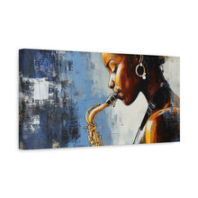 Load image into Gallery viewer, Saxophone Art Canvas, Music Lover Decor, Jazz Wall Art, Unique Gift for Musicians, Home Office Decoration, Inspirational Artwork

