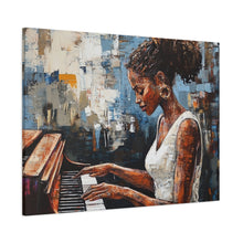 Load image into Gallery viewer, Piano Woman Canvas Art, Stylish Modern Decor, Gift for Music Lovers, Home Wall Art, Unique Artistic Playroom Decor
