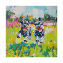 Load image into Gallery viewer, Playful Schnauzer Dogs Canvas Art
