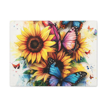 Load image into Gallery viewer, Vibrant Floral Canvas Wall Art, Butterfly Decor
