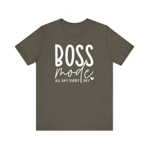 Boss Mode Unisex Jersey Tee - Motivational Short Sleeve Shirt for Entrepreneurs