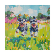 Load image into Gallery viewer, Playful Schnauzer Dogs Canvas Art

