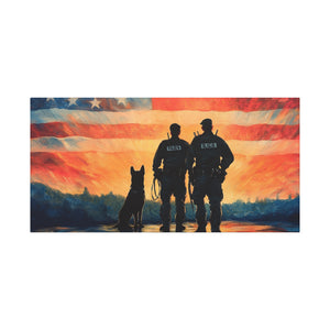 Patriotic Canvas Print - Heroes and Their Dogs - Perfect for Veterans Day and Memorial Day