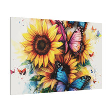 Load image into Gallery viewer, Vibrant Floral Canvas Wall Art, Butterfly Decor
