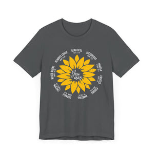 You Are Amazing Sunflower Tee | Inspirational Unisex Jersey Short Sleeve T-Shirt
