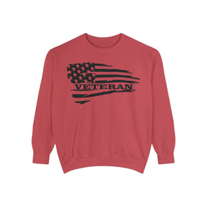 Veteran Flag Unisex Garment-Dyed Sweatshirt - Comfortable Tribute for Heroes