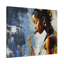 Load image into Gallery viewer, Saxophone Art Canvas, Music Lover Decor, Jazz Wall Art, Unique Gift for Musicians, Home Office Decoration, Inspirational Artwork
