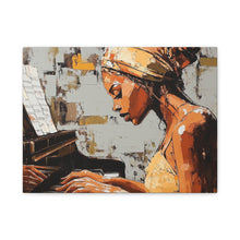 Load image into Gallery viewer, Piano Art Canvas Wall Decor, Inspirational Home Art, Music Lover Gift, Black Woman Artwork, Modern Art Print
