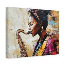 Load image into Gallery viewer, Saxophone Art Canvas, Elegant Wall Decor for Jazz Lovers, Music-Themed Home Decoration, Perfect Gift for Musicians, Unique Art Piece, [...]
