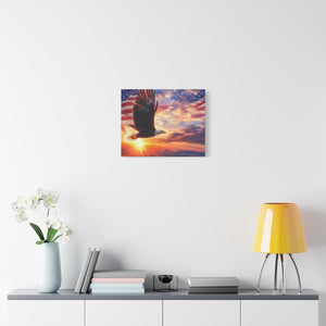 Eagle Sunset Canvas Wall Art - Patriotic Home Decor