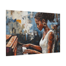 Load image into Gallery viewer, Piano Woman Canvas Art, Stylish Modern Decor, Gift for Music Lovers, Home Wall Art, Unique Artistic Playroom Decor
