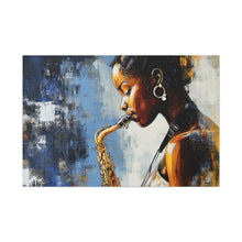 Load image into Gallery viewer, Saxophone Art Canvas, Music Lover Decor, Jazz Wall Art, Unique Gift for Musicians, Home Office Decoration, Inspirational Artwork
