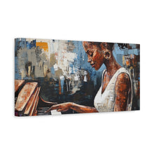 Load image into Gallery viewer, Piano Woman Canvas Art, Stylish Modern Decor, Gift for Music Lovers, Home Wall Art, Unique Artistic Playroom Decor
