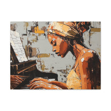 Load image into Gallery viewer, Piano Art Canvas Wall Decor, Inspirational Home Art, Music Lover Gift, Black Woman Artwork, Modern Art Print
