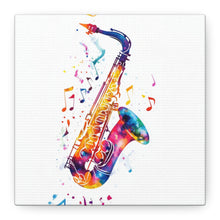 Load image into Gallery viewer, Vibrant Saxophone Canvas Wall Art - Perfect for Music Lovers
