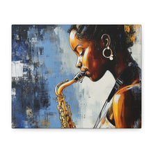 Load image into Gallery viewer, Saxophone Art Canvas, Music Lover Decor, Jazz Wall Art, Unique Gift for Musicians, Home Office Decoration, Inspirational Artwork
