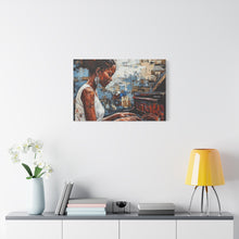 Load image into Gallery viewer, Canvas Wall Art, Piano Woman Artwork, Living Room Decor, Music Lover Gift, Black Artist Print, Home Office Decoration
