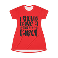 T-Shirt Dress (AOP) - Warning