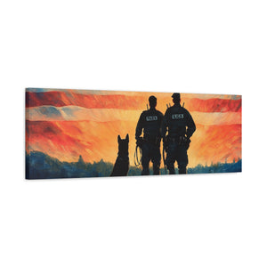 Patriotic Canvas Print - Heroes and Their Dogs - Perfect for Veterans Day and Memorial Day