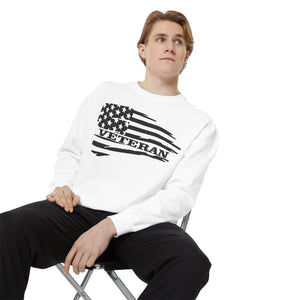 Veteran Flag Unisex Garment-Dyed Sweatshirt - Comfortable Tribute for Heroes