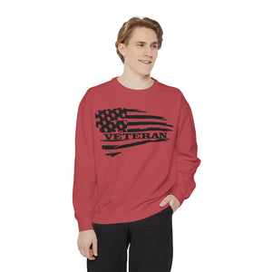 Veteran Flag Unisex Garment-Dyed Sweatshirt - Comfortable Tribute for Heroes