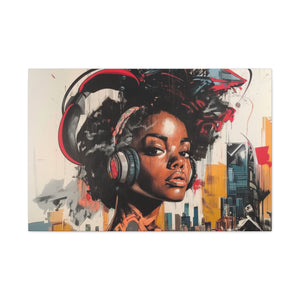Urban Vibe Matte Canvas Print - Stylish Artwork for Music Lovers
