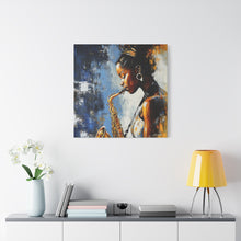 Load image into Gallery viewer, Saxophone Art Canvas, Music Lover Decor, Jazz Wall Art, Unique Gift for Musicians, Home Office Decoration, Inspirational Artwork
