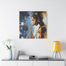 Load image into Gallery viewer, Saxophone Art Canvas, Music Lover Decor, Jazz Wall Art, Unique Gift for Musicians, Home Office Decoration, Inspirational Artwork

