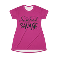 T-Shirt Dress (AOP) - Savage