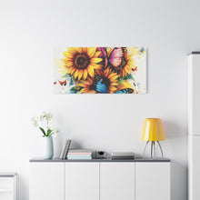 Load image into Gallery viewer, Vibrant Floral Canvas Wall Art, Butterfly Decor
