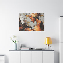Load image into Gallery viewer, Piano Art Canvas Wall Decor, Inspirational Home Art, Music Lover Gift, Black Woman Artwork, Modern Art Print
