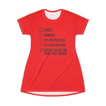 Load image into Gallery viewer, T-Shirt Dress (AOP) - Never Again
