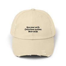 Load image into Gallery viewer, Unisex Distressed Cap - Know you Worth
