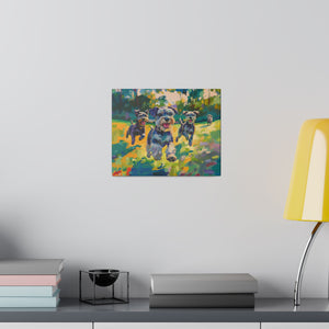 Vibrant Schnauzer Dogs Canvas Wall Art