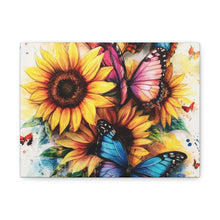 Load image into Gallery viewer, Vibrant Floral Canvas Wall Art, Butterfly Decor
