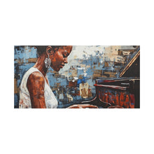 Load image into Gallery viewer, Canvas Wall Art, Piano Woman Artwork, Living Room Decor, Music Lover Gift, Black Artist Print, Home Office Decoration
