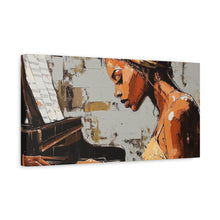 Load image into Gallery viewer, Piano Art Canvas Wall Decor, Inspirational Home Art, Music Lover Gift, Black Woman Artwork, Modern Art Print
