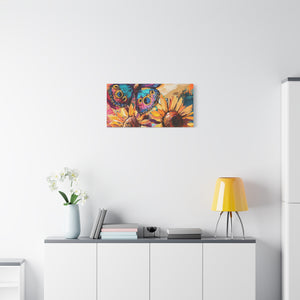 Colorful Butterfly and Sunflowers Canvas Art, Nature Wall Decor, Flower Artwork, Gift for Home, Boho Decor, Vibrant Art Print