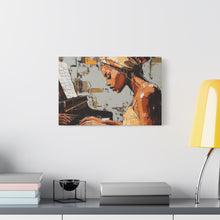 Load image into Gallery viewer, Piano Art Canvas Wall Decor, Inspirational Home Art, Music Lover Gift, Black Woman Artwork, Modern Art Print

