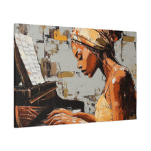 Load image into Gallery viewer, Piano Art Canvas Wall Decor, Inspirational Home Art, Music Lover Gift, Black Woman Artwork, Modern Art Print
