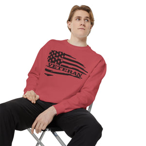 Veteran Flag Unisex Garment-Dyed Sweatshirt - Comfortable Tribute for Heroes