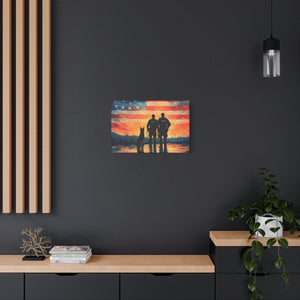 Patriotic Canvas Print - Heroes and Their Dogs - Perfect for Veterans Day and Memorial Day
