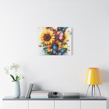 Load image into Gallery viewer, Vibrant Floral Canvas Wall Art, Butterfly Decor
