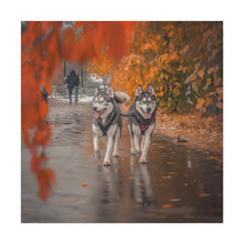 Load image into Gallery viewer, Husky Wall Art Canvas - Autumn Vibes Home Decor
